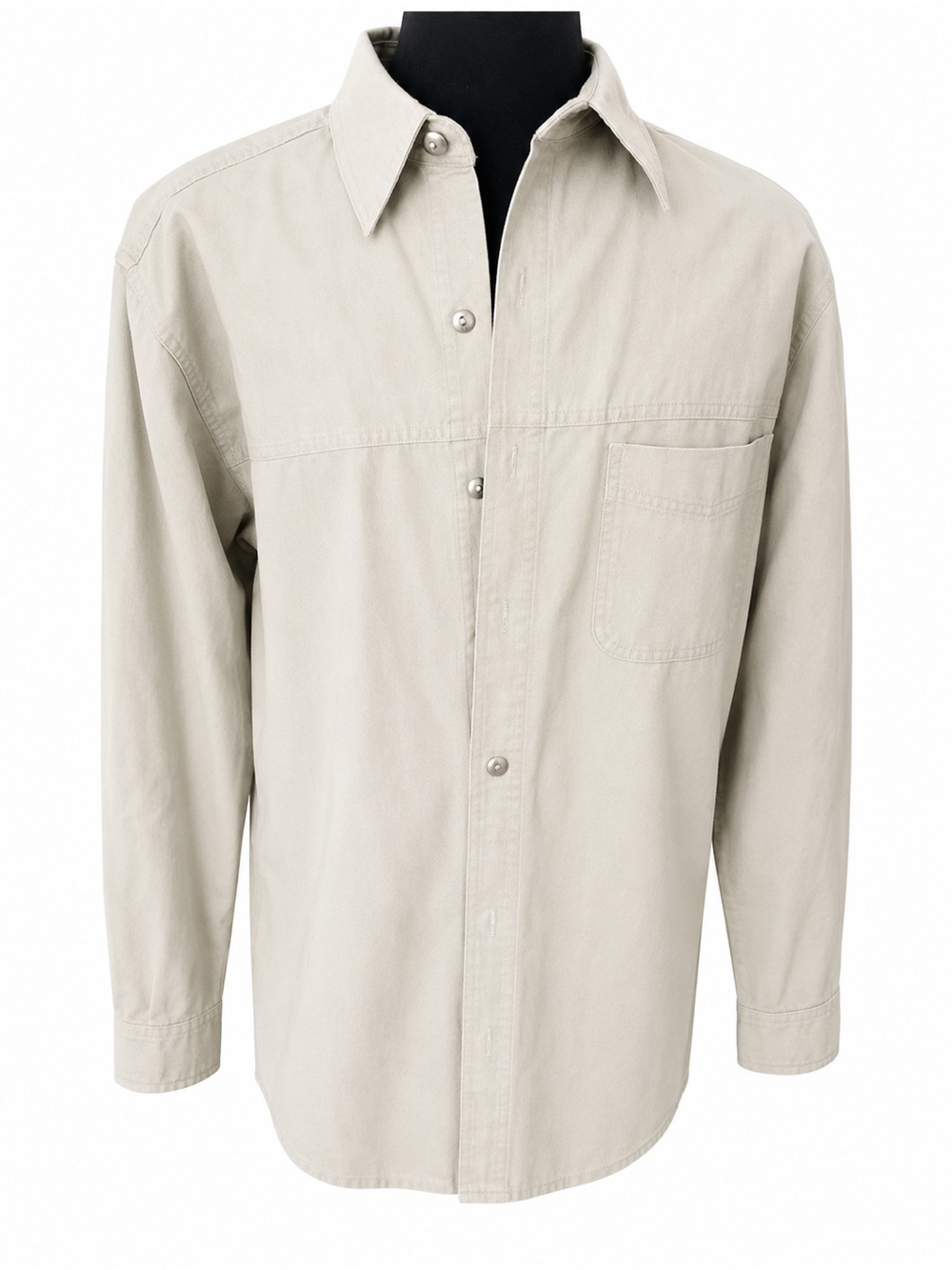 Vintage 90s Marlboro Gear Heavyweight 100% Cotton Button Up Shirt Men’s M Tan